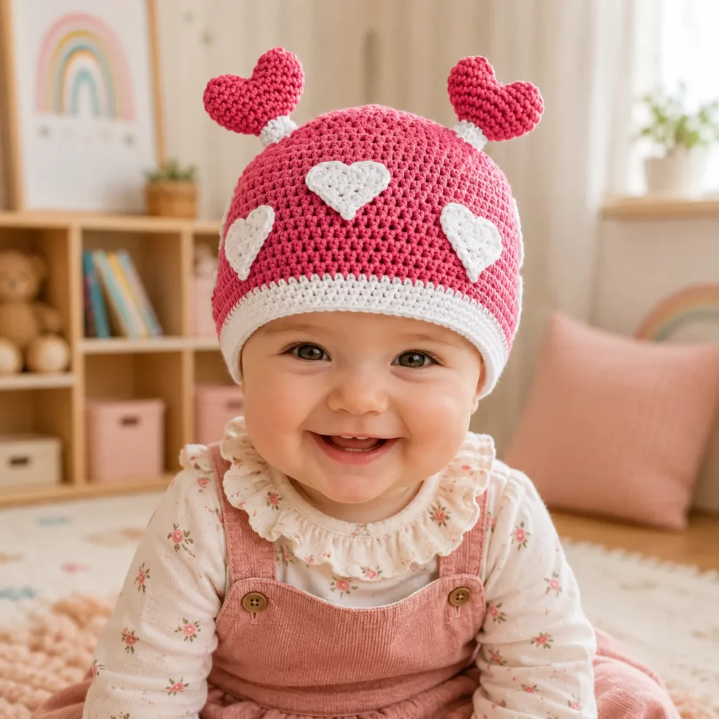 Adorable Heart Baby Crochet Hat Pattern – A Sweet and Easy Crochet Pattern for Little Ones_result