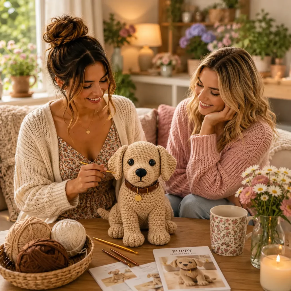 Crochet Puppy Amigurumi Pattern (Free)- Easy Sitting Dog With Floppy Ears, Cute Nose, and Chunky Paws 2_result