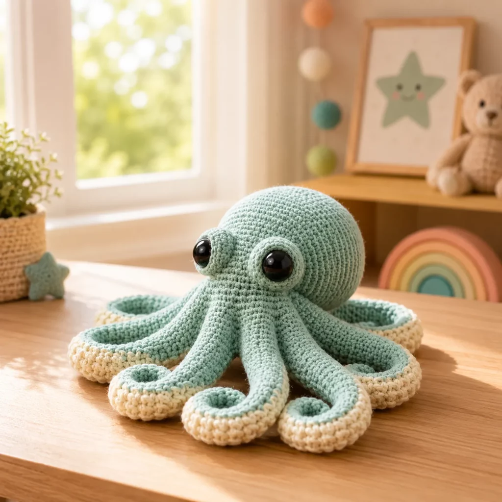 Adorable Octopus Amigurumi Crochet Pattern With Curly Tentacles and Big Shiny Eyes 3_result