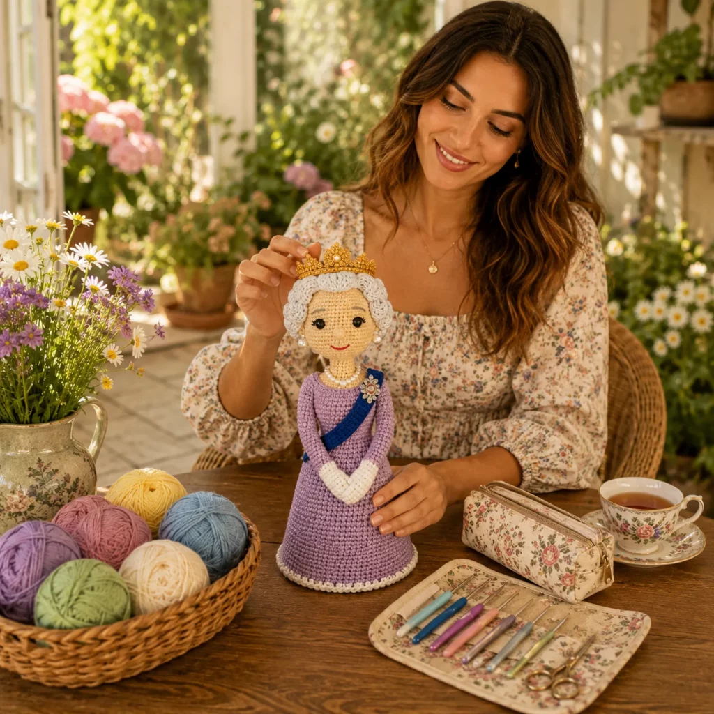 Royal-Inspired Amigurumi Doll Crochet Pattern With Crown, Sash, and Elegant Gown 1_result