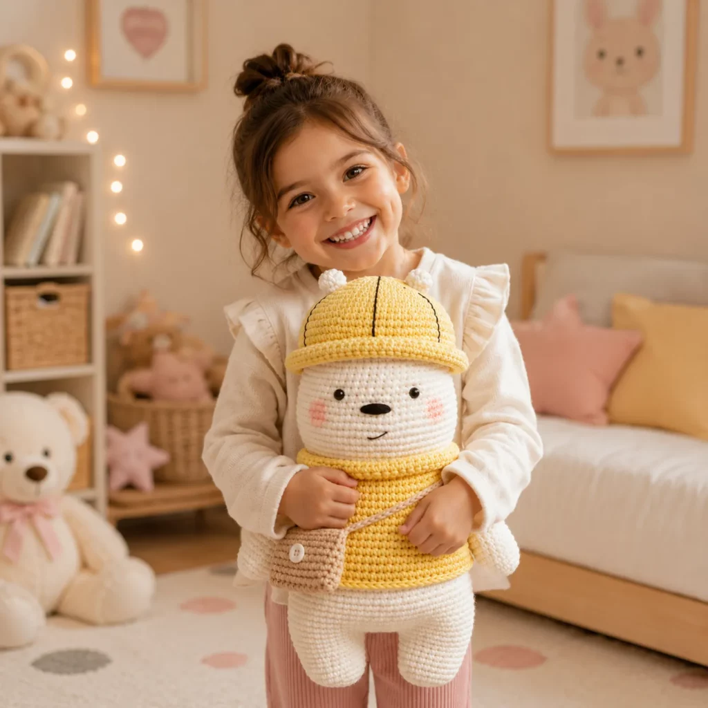 Cute Explorer Bear Amigurumi Crochet Pattern with Hat and Crossbody Bag 2_result