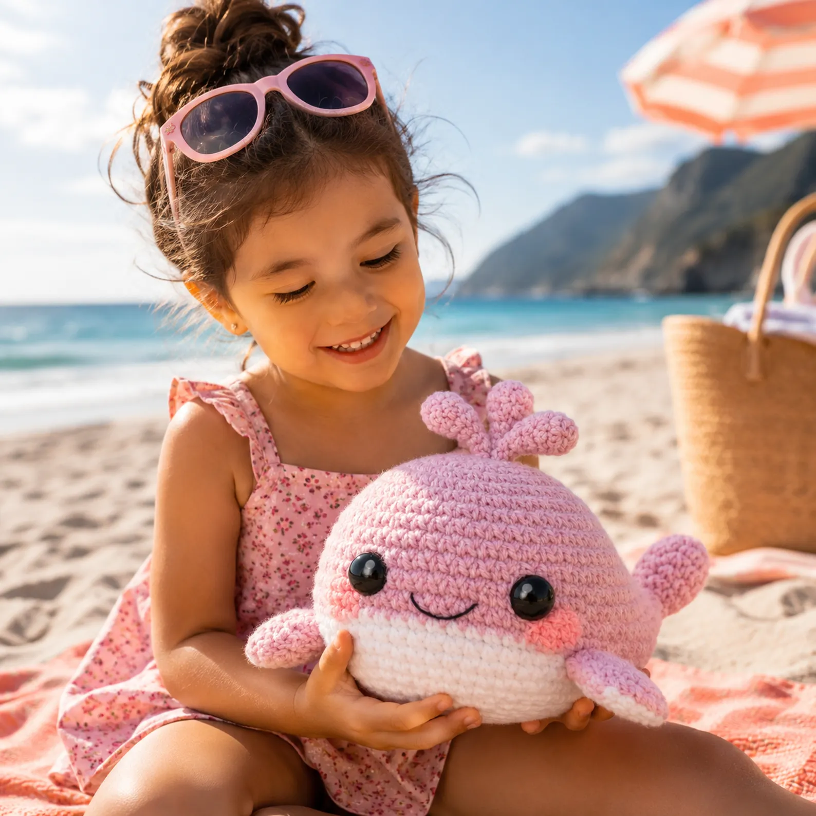 Cute Crochet Whale Pattern (Free)- Easy Amigurumi Whale With Big Eyes, Blush Cheeks, and Tiny Water Spout 2_result