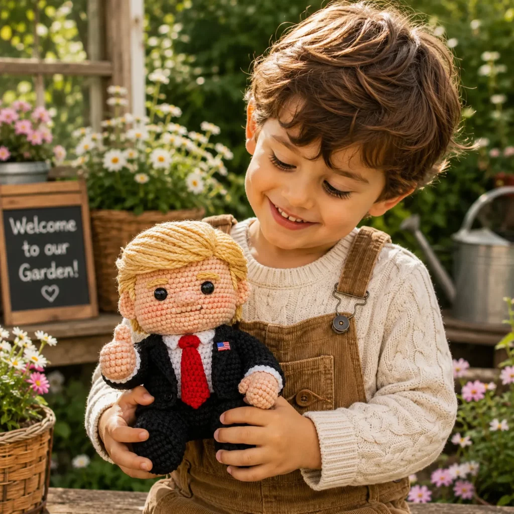 Crochet Suit Amigurumi Pattern (Free)- Easy Business Doll With Blonde Hair, Red Tie, and Tiny Jacket Details 2_result