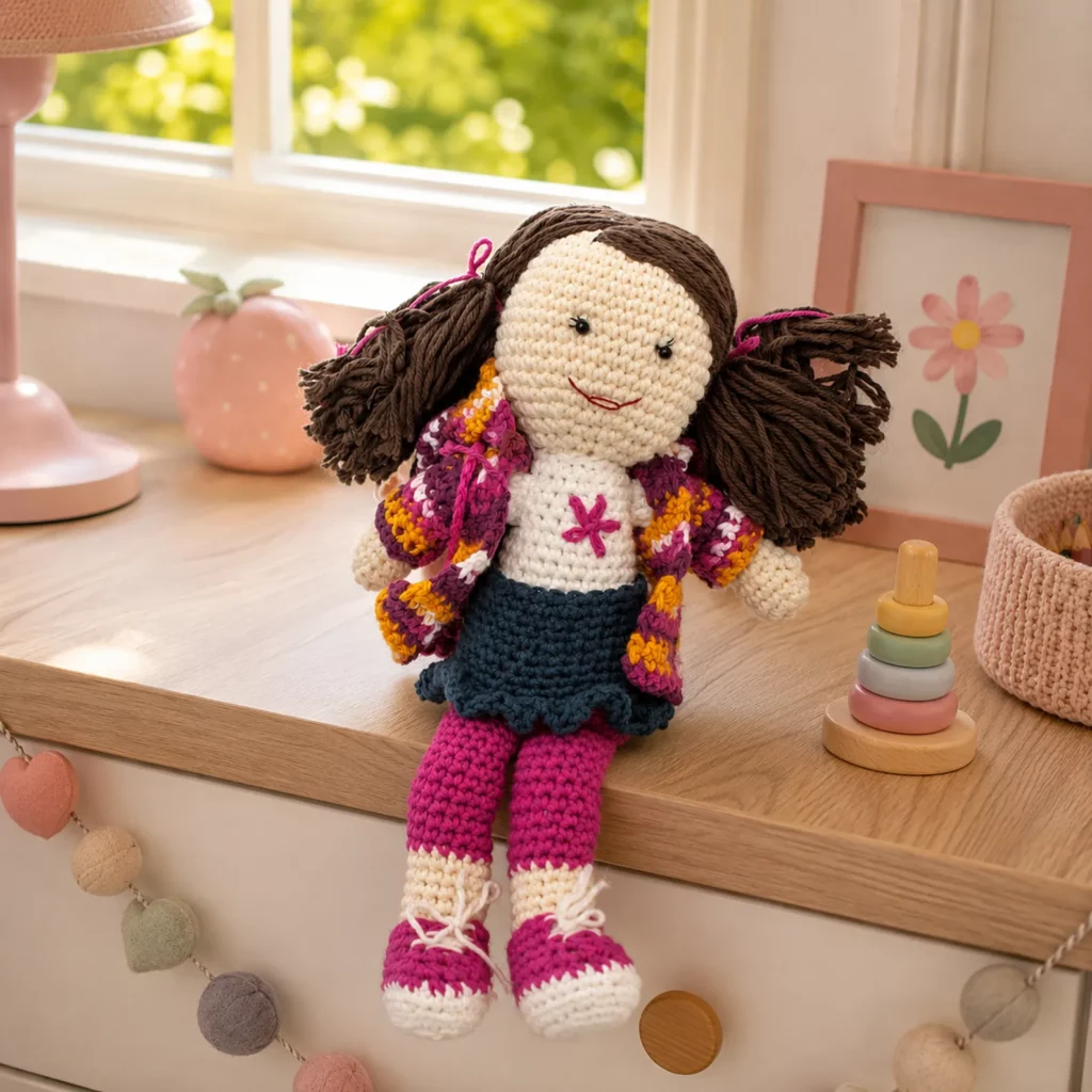 Crochet Doll Pattern- Create a Charming Handmade Doll with Stylish Outfit 2_result