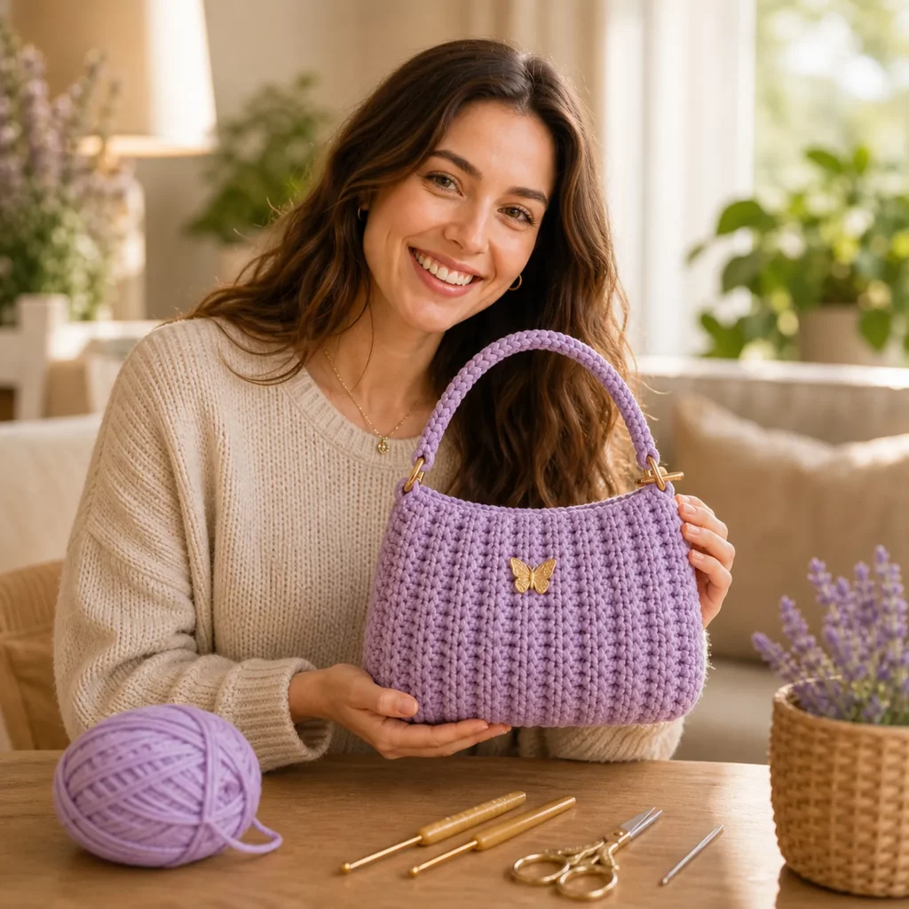 Mini Ribbed Crochet Handbag Pattern 1