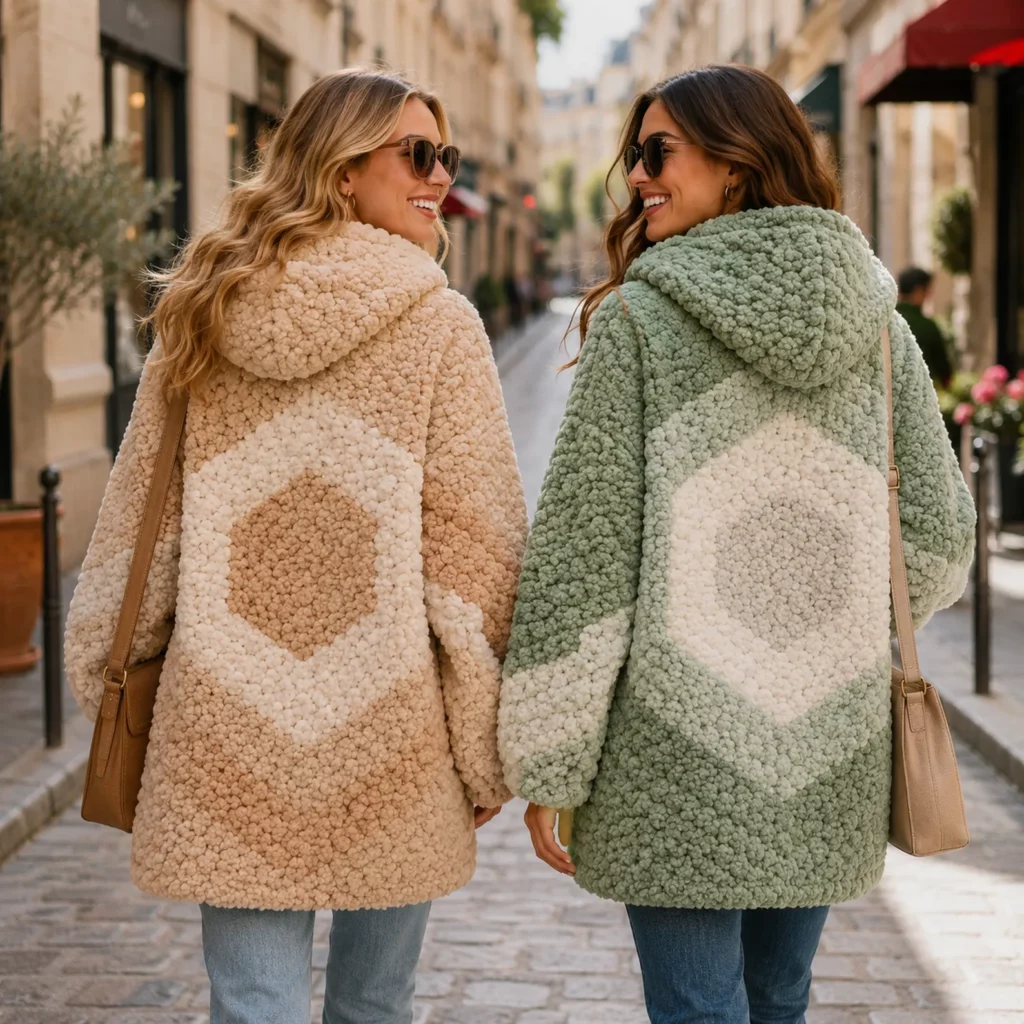 Cozy Hooded Teddy Coat Crochet Pattern (Free)- A Chunky, Fluffy Oversized Jacket With Big Hood and Plush Texture 2_result
