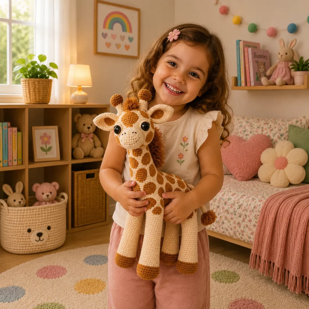 Giraffe Amigurumi Crochet Pattern With Spots, Long Legs, and a Fluffy Mane 1_result