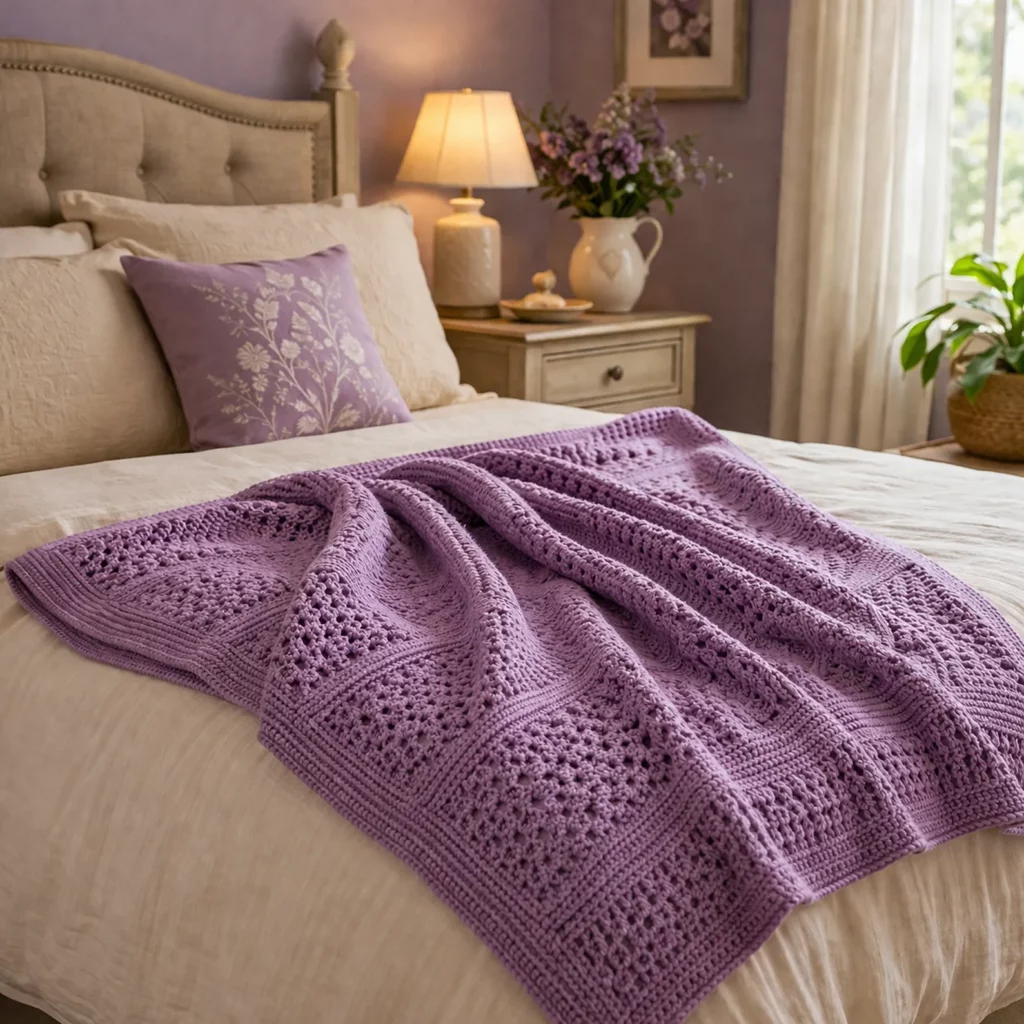 Lace Stripe Blanket Crochet Pattern 3_result