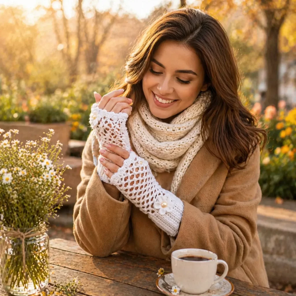 Lacy Fingerless Gloves Crochet Pattern 1