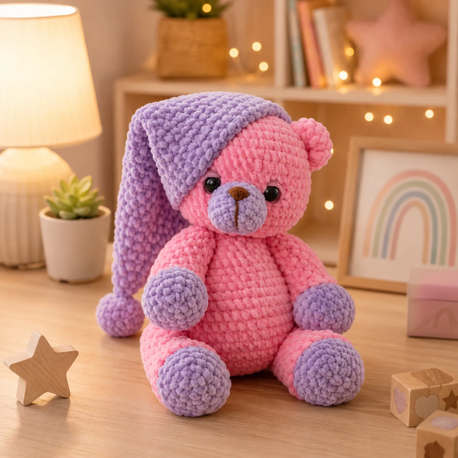 Sleepy Teddy Bear Amigurumi Crochet Pattern (Free): Plush Bedtime Bear With Nightcap, Pajamas, and Color-Block Details
