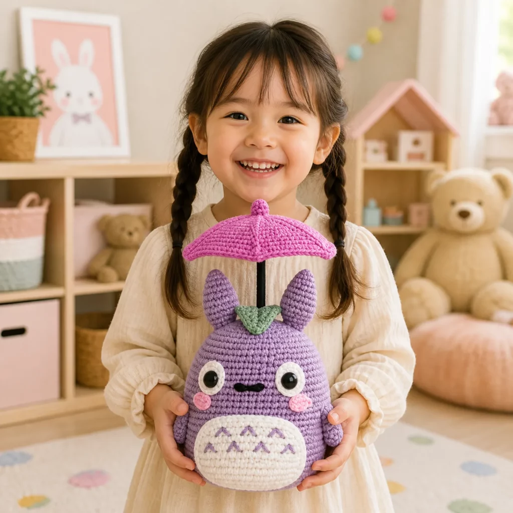 Totoro-Inspired Umbrella Amigurumi Crochet Pattern 1