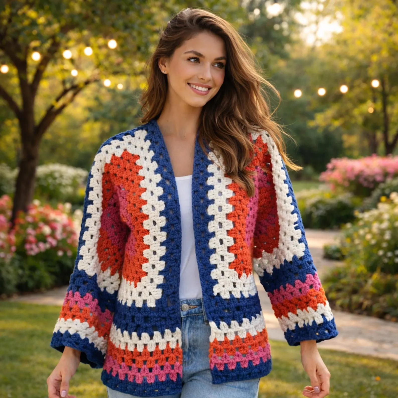 Hexagon Cardigan Crochet Pattern 2