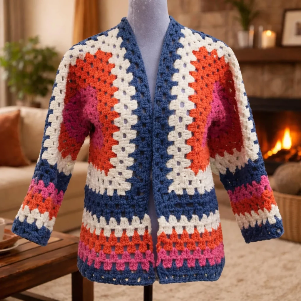 Hexagon Cardigan Crochet Pattern