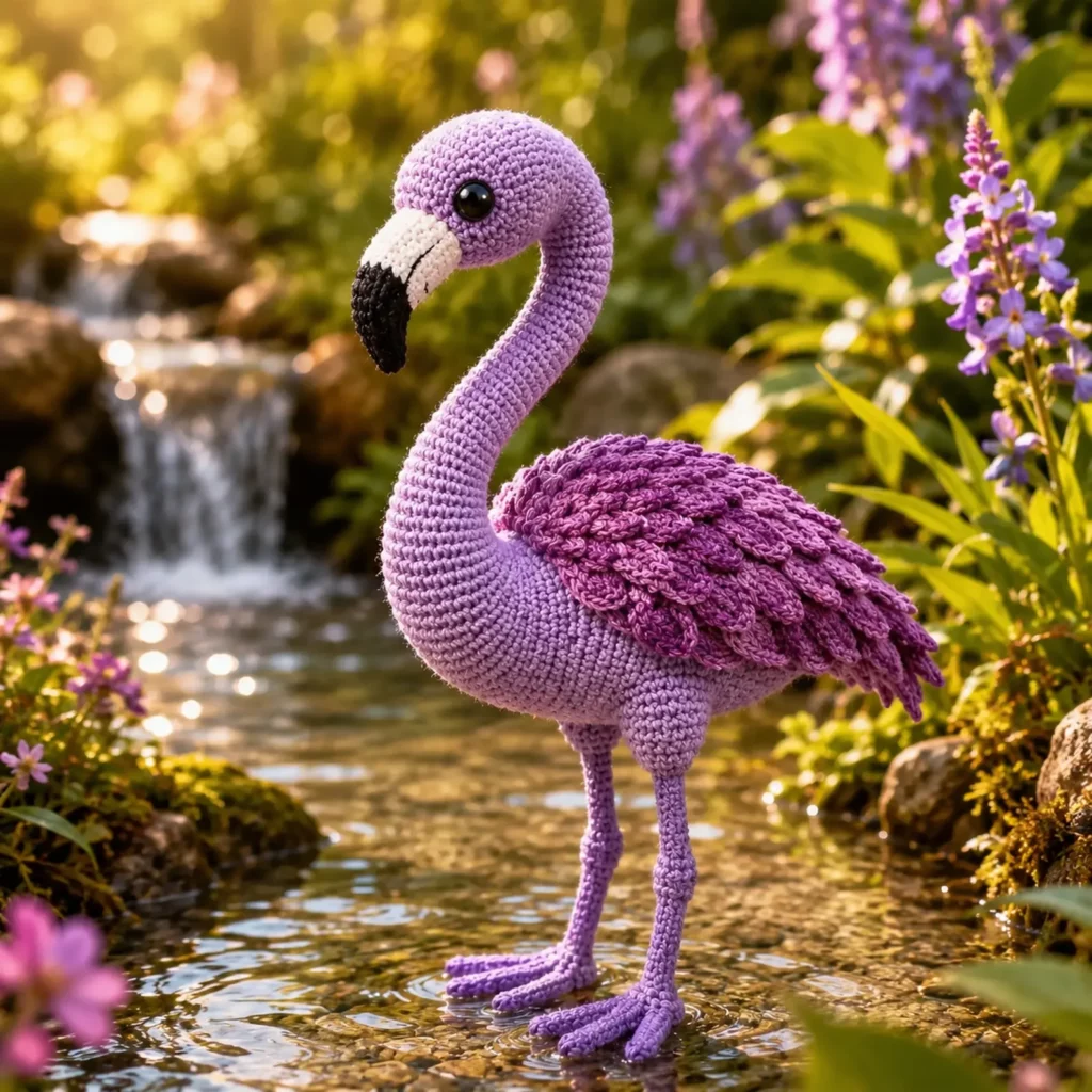 Flamingo Amigurumi Crochet Pattern (Free)- A Cute Long-Leg Bird Plush With Feather Wings and a Curved Beak 2_result