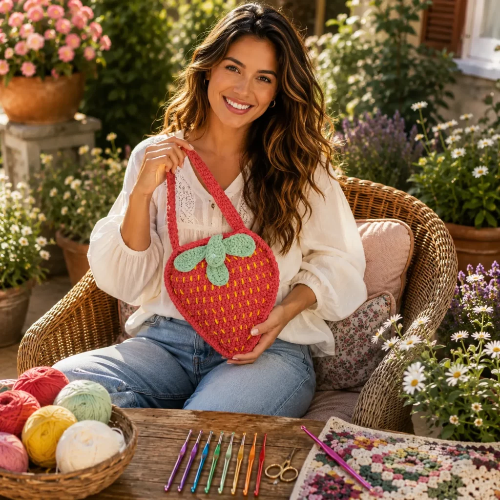 Strawberry Purse Crochet Pattern (Free)- A Sweet and Adorable Fruit-Shaped Bag for Beginners 1_result