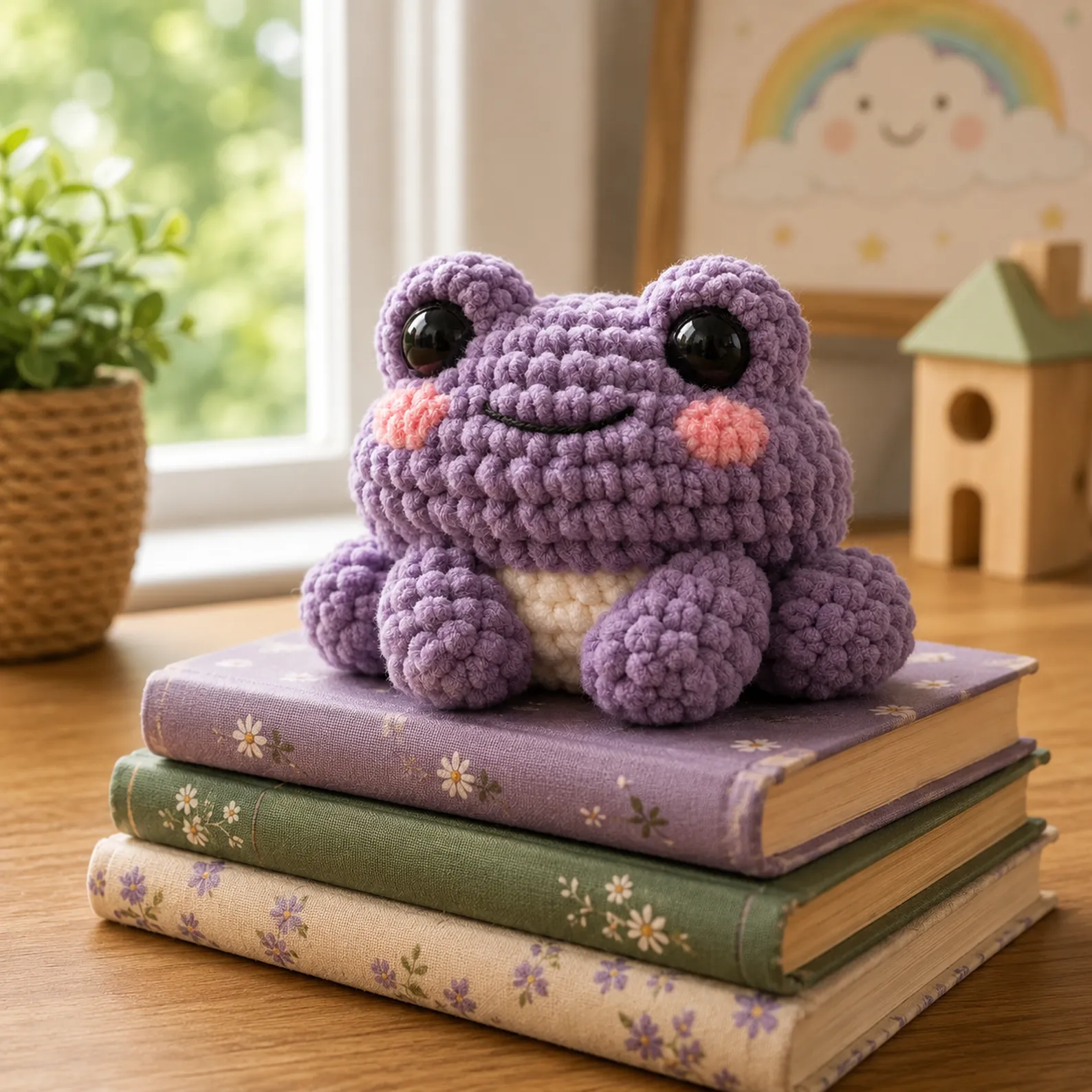 Crochet Frog Amigurumi Pattern (Free): Super Cute Plush Frog With Big Eyes, Blush Cheeks, and Squishy Legs