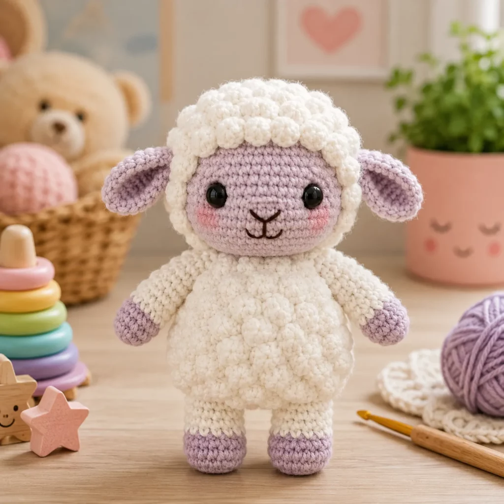 Fluffy Amigurumi Lamb Crochet Pattern (Free)- A Cute, Beginner-Friendly Plush With Bobble “Wool”_result