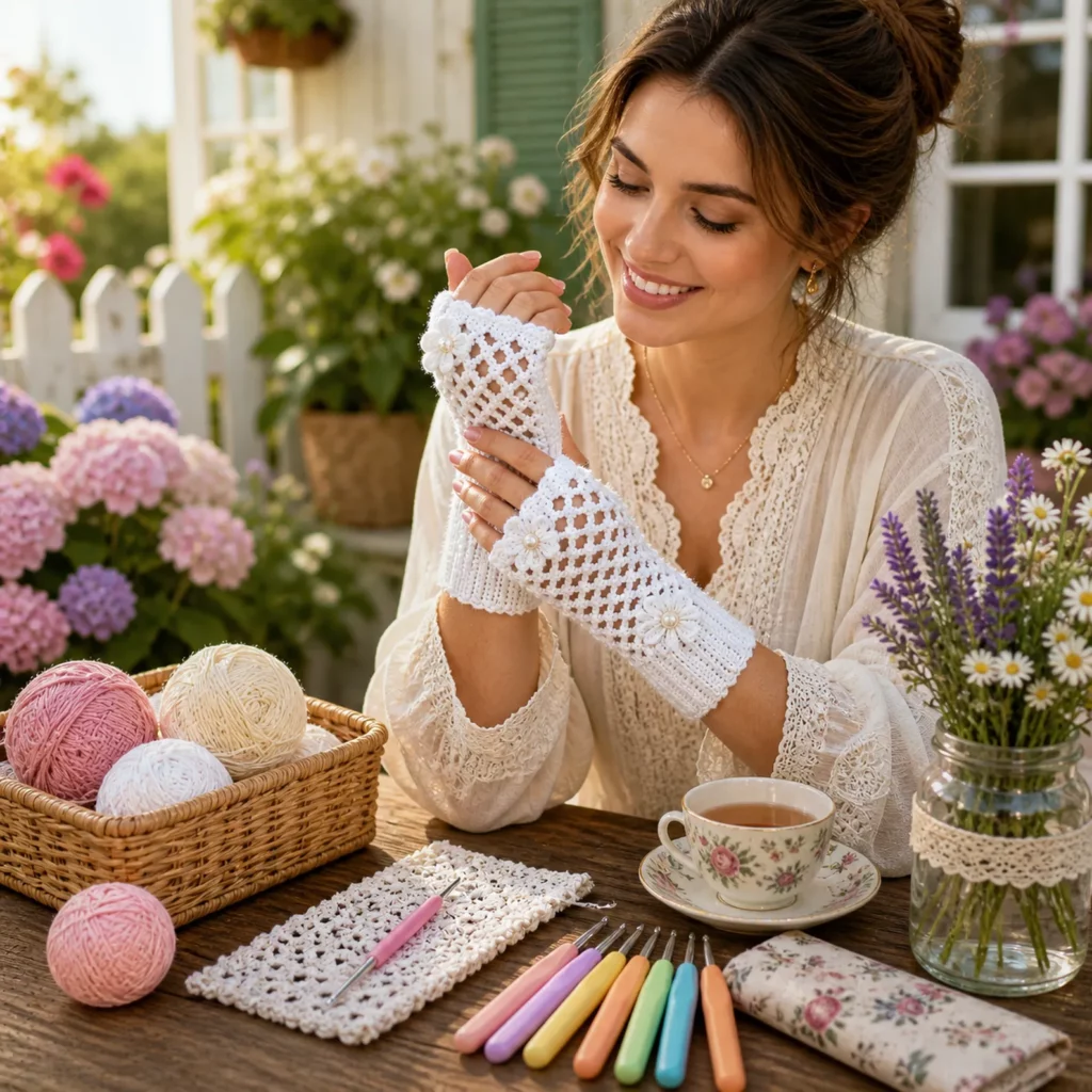 Lacy Fingerless Gloves Crochet Pattern 0_result