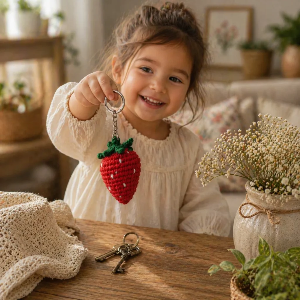 Mini Strawberry Keychain Crochet Pattern 1_result