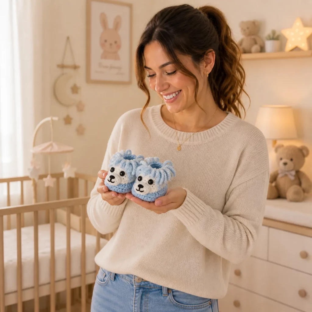 Fluffy Puppy Slippers Crochet Pattern 1