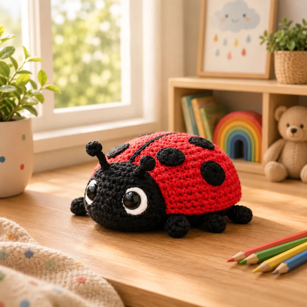 Crochet Ladybug Amigurumi Crochet Pattern With Big Eyes, Spotted Shell, and Cute Antennae 2_result