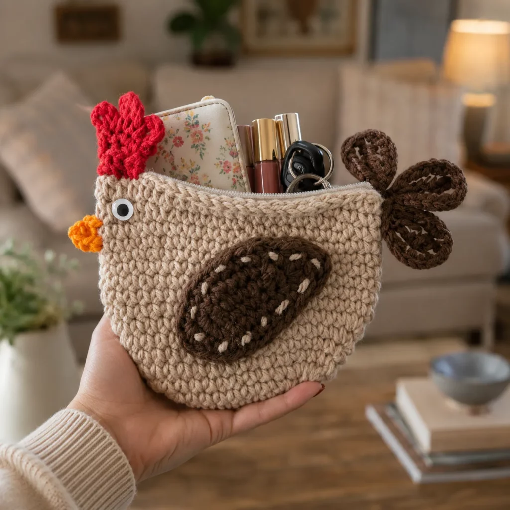 Cute Chicken Crochet Coin Purse Pattern – An Adorable and Functional Crochet Pattern for Beginners 1_result