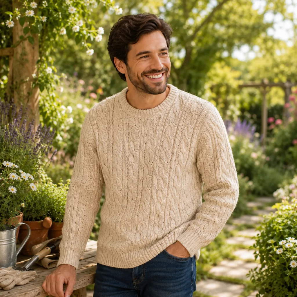 Timeless Crochet Pattern for a Men's Cable Knit Sweater 3_result