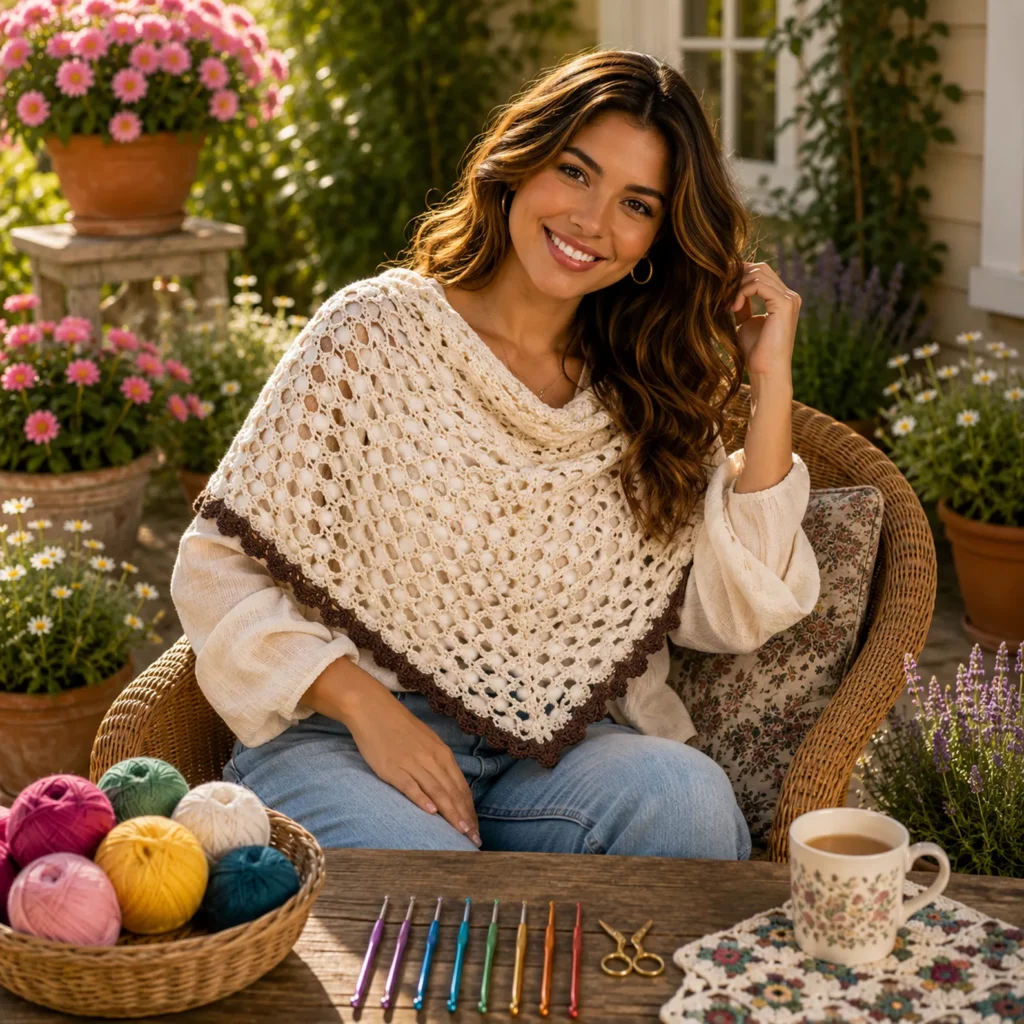 Easy Triangle Lace Shawl Crochet Pattern (Free)- A Lightweight and Elegant Wrap for Every Season 1_result