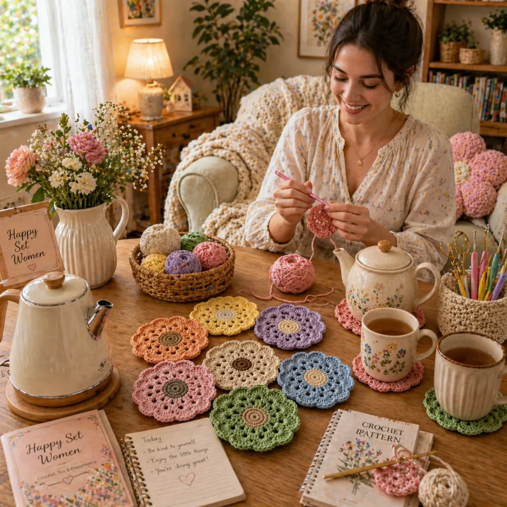 Flower Crochet Coaster Pattern_result_1