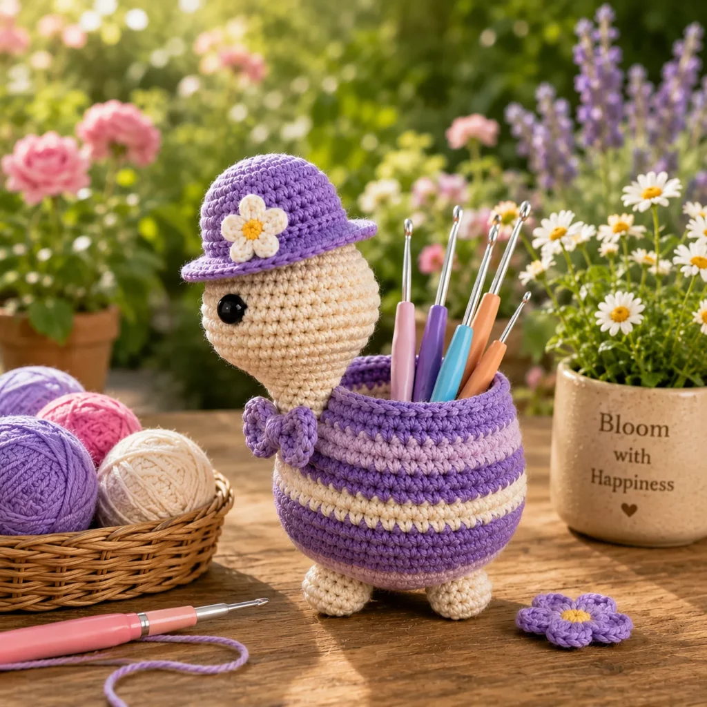 Crochet Turtle Hook Holder Pattern