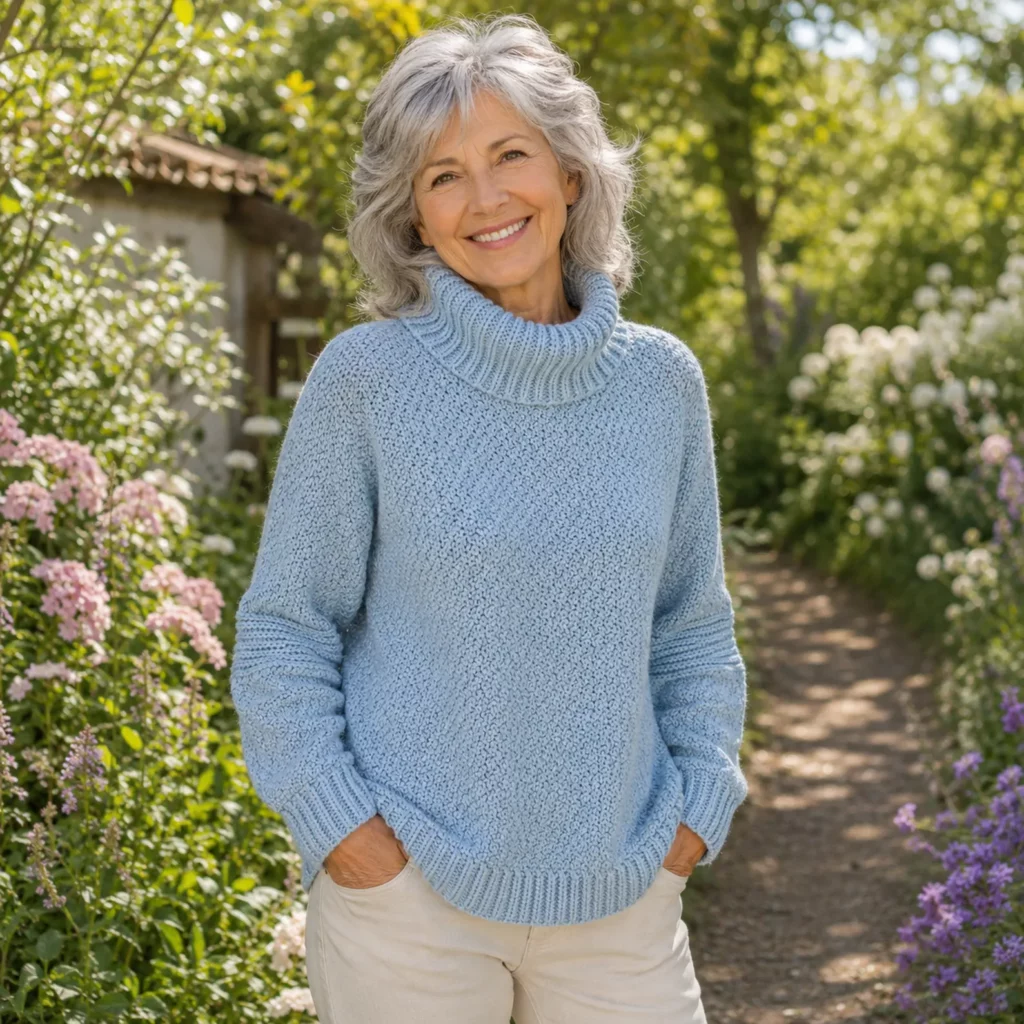 Cozy Turtleneck Crochet Pattern for a Women's Oversized Sweater 2_result