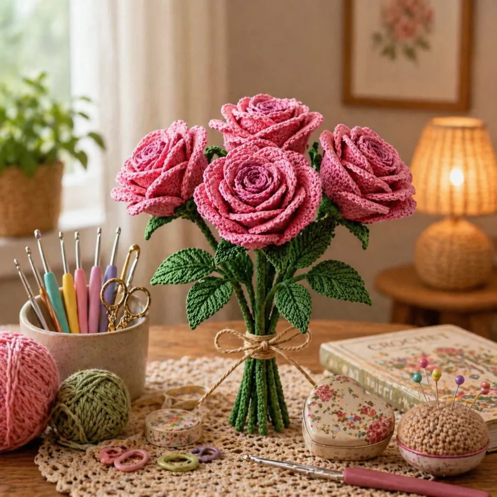 Realistic Crochet Rose Pattern 4