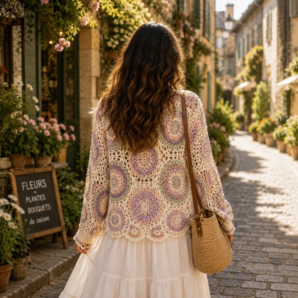 Mandala Lace Cardigan Crochet Pattern With Granny Square Motifs and Scalloped Hem 2_result