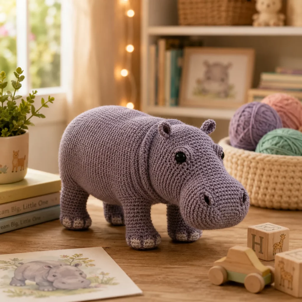 Crochet Hippo Amigurumi Crochet Pattern With Chunky Body, Sweet Snout, and Standing Legs_result