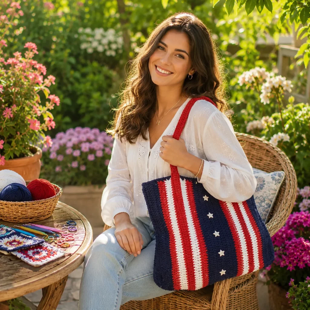 Patriotic Crochet Tote Bag Pattern – A Stylish and Spacious DIY Bag for Summer Adventures 1_result