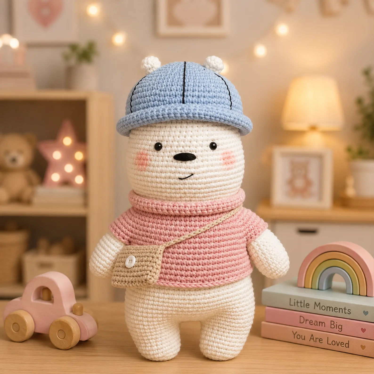 Cute Explorer Bear Amigurumi Crochet Pattern with Hat and Crossbody Bag_result