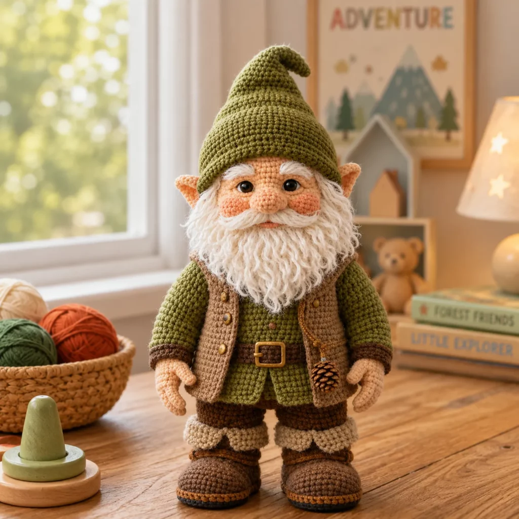 Crochet Gnome Doll Pattern (Free)- A Big 50 cm Amigurumi Gnome With Floppy Hat, Curly Beard, Outfit, and Boots_result