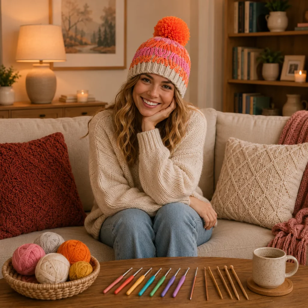 Tulip Stitch Pom-Pom Beanie Crochet Pattern (Free)- A Beautiful Floral Winter Hat for Beginners 2_result