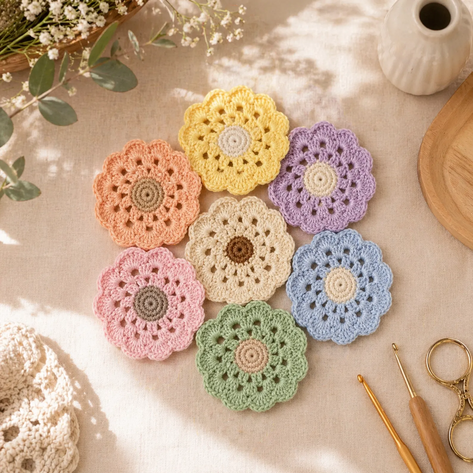 Flower Crochet Coaster Pattern 2_result