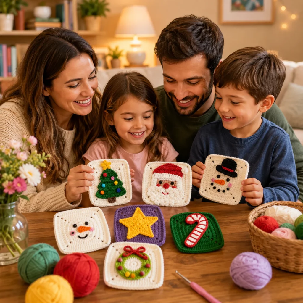 Christmas Granny Square Crochet Pattern Set 1