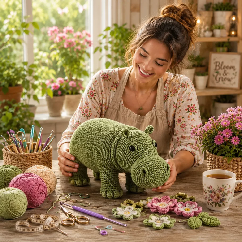 Crochet Hippo Amigurumi Crochet Pattern With Chunky Body, Sweet Snout, and Standing Legs 1_result