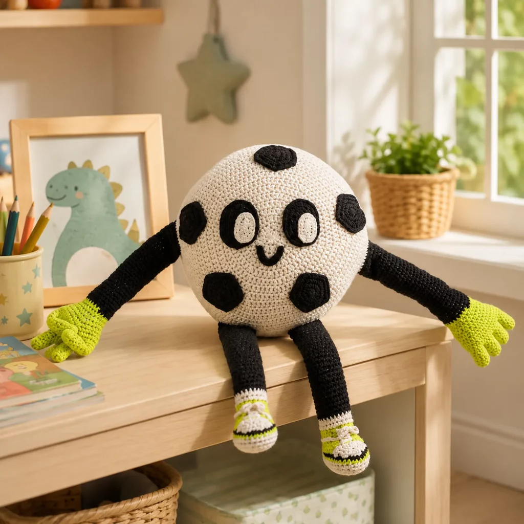 Cute Soccer Ball Amigurumi Crochet Pattern (Free)- A Fun Sports-Themed Plush Toy for Beginners 2_result