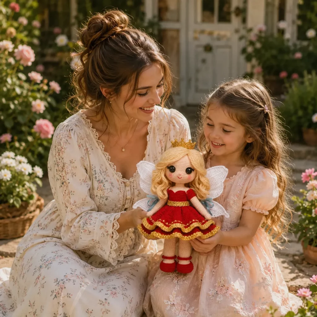 Princess Fairy Doll Crochet Pattern (Free)- A Royal Amigurumi With Crown, Wings, and a Ruffled Party Dress_result
