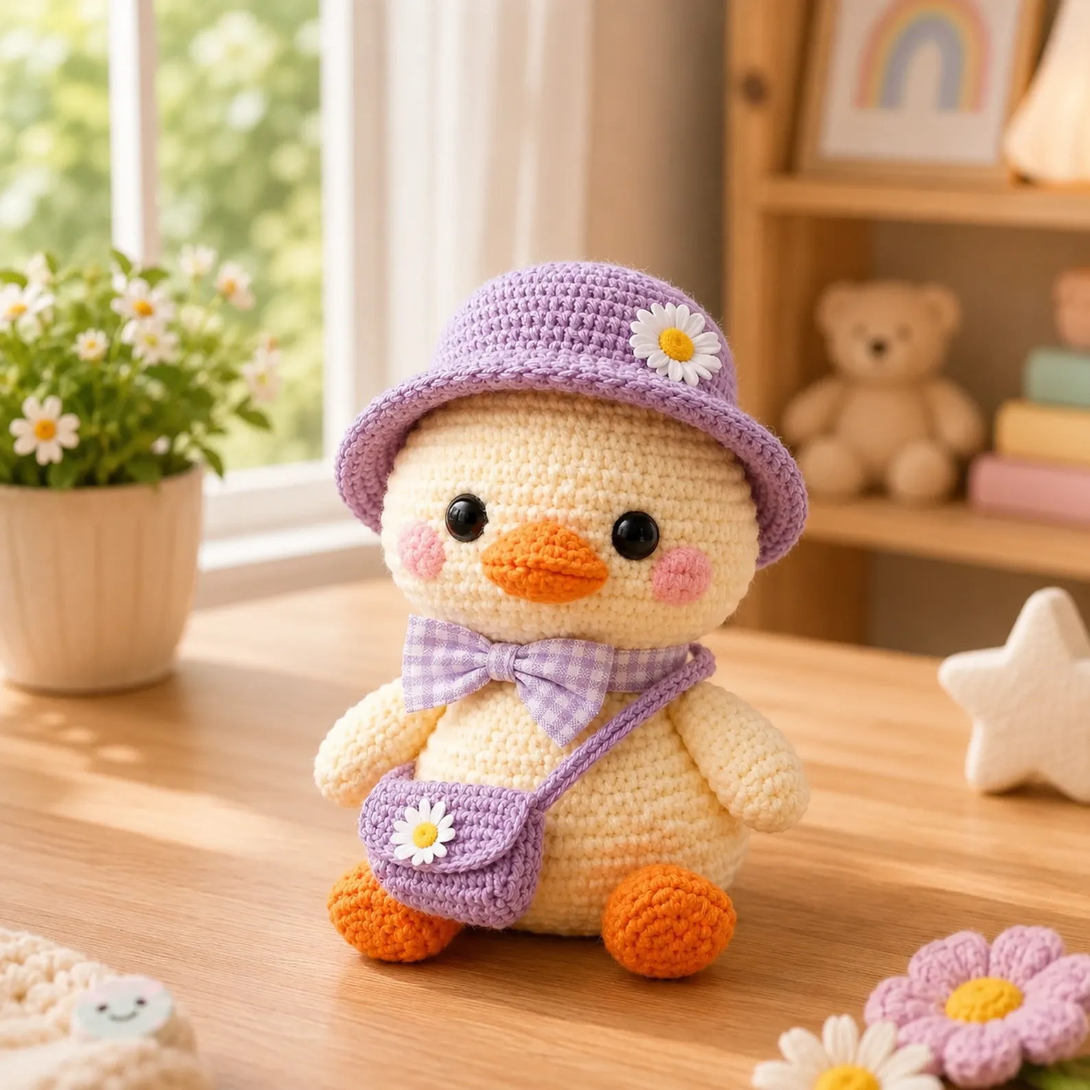 Cute Crochet Duck Amigurumi Pattern (Free)- An Easy, Beginner-Friendly Plush With Bucket Hat and Mini Crossbody Bag 2_result