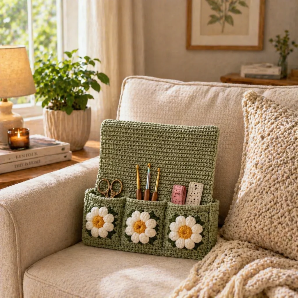 Crochet Sofa Armrest Organizer Pattern