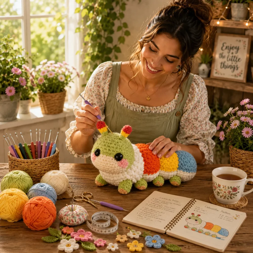 Crochet Caterpillar Amigurumi Crochet Pattern With Puffy Segments and Cute Antennae1_result
