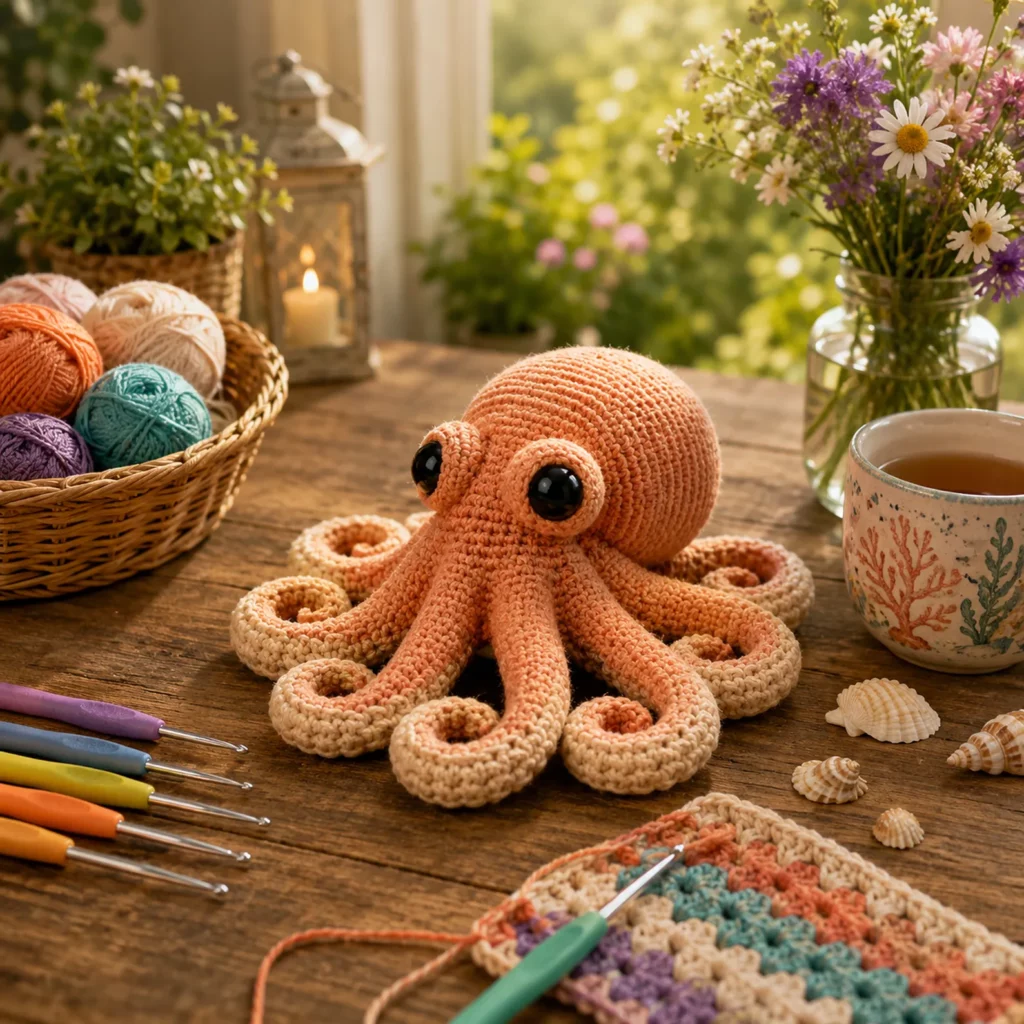 Adorable Octopus Amigurumi Crochet Pattern With Curly Tentacles and Big Shiny Eyes 2_result