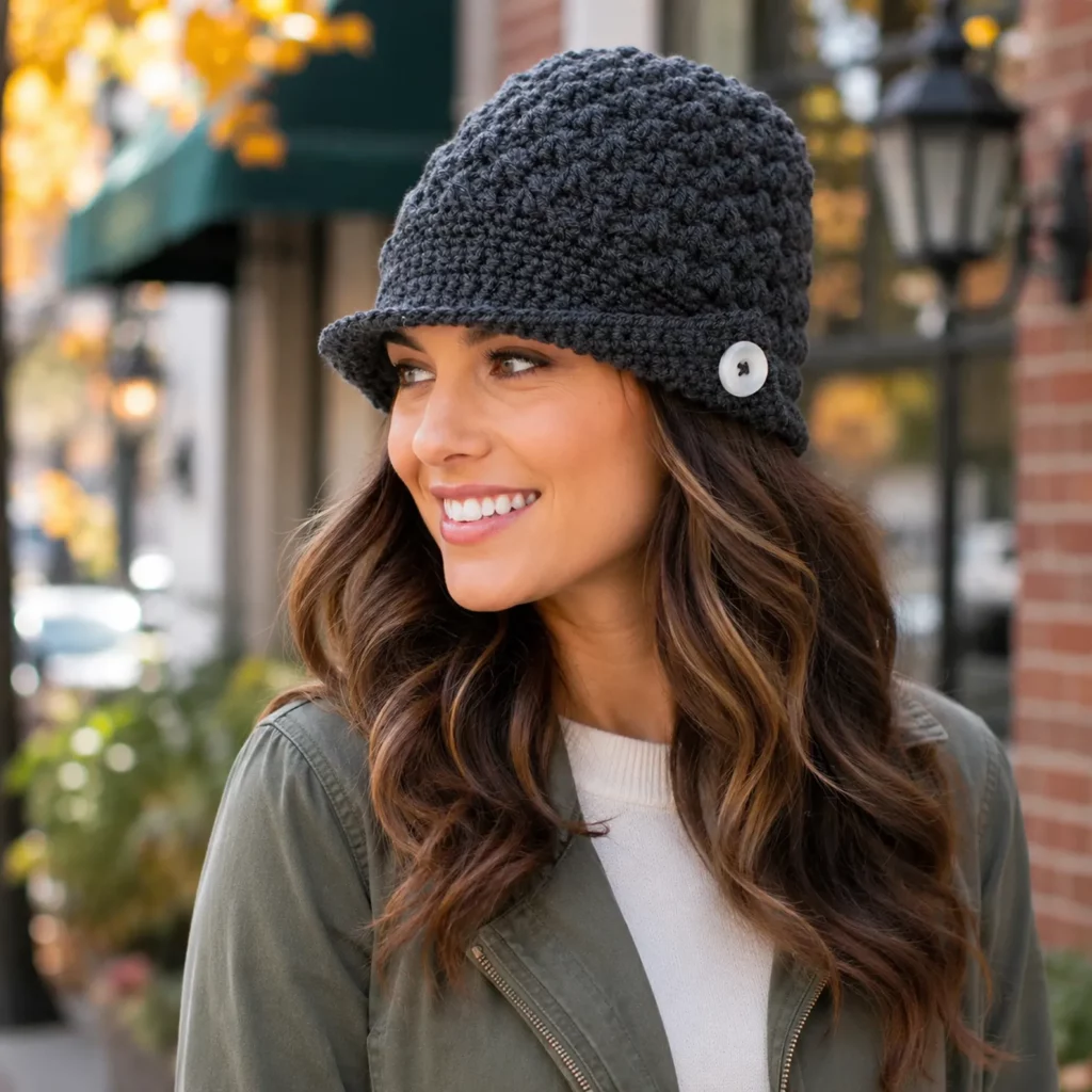Chic Textured Crochet Newsboy Hat Pattern – A Stylish Brimmed Beanie for Everyday Wear_result