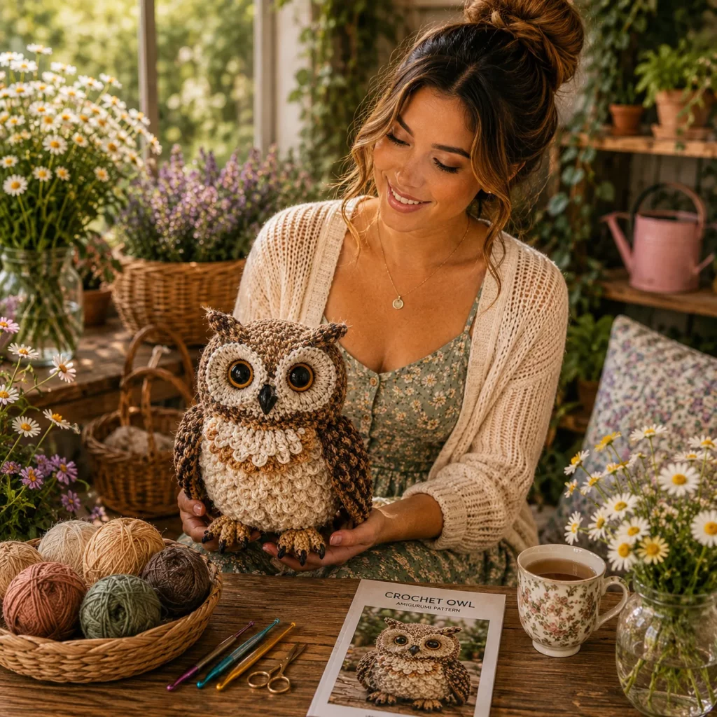 Crochet Owl Amigurumi Pattern (Free)- Realistic Big-Eyed Owl Plush With Feather Chest, Ear Tufts, and Detailed Wings_result
