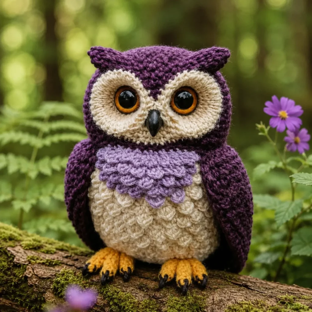 Crochet Owl Amigurumi Pattern (Free)- Realistic Big-Eyed Owl Plush With Feather Chest, Ear Tufts, and Detailed Wings 1_result
